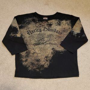 Harley Davidson Pomona Valley Legendary Tradition Ladies 3/4 Sleeve Top Size L